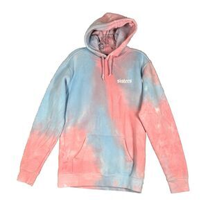 Sisters Shirt Womens Small Blue Pink Tie Dye Hoodie Sweatshirt Casual Athleisure